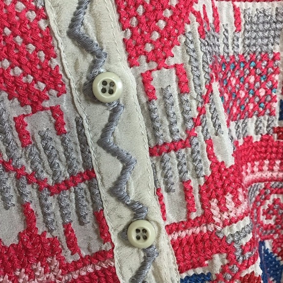 Johnny Was Biya 100% Silk Embroidered Tunic Size X-Small. - Picture 12 of 16